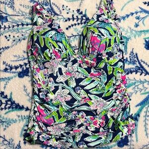 Lily Pulitzer Floral Print Swimsuit Top and Bottoms
